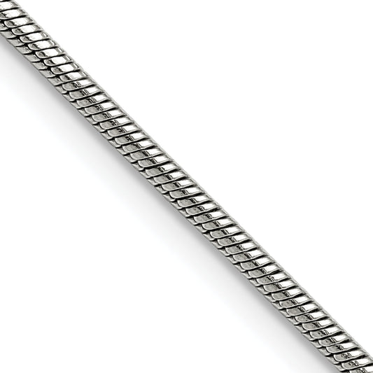 Stainless Steel Chisel Polished 2.4mm 30 Inch Snake Chain Necklace