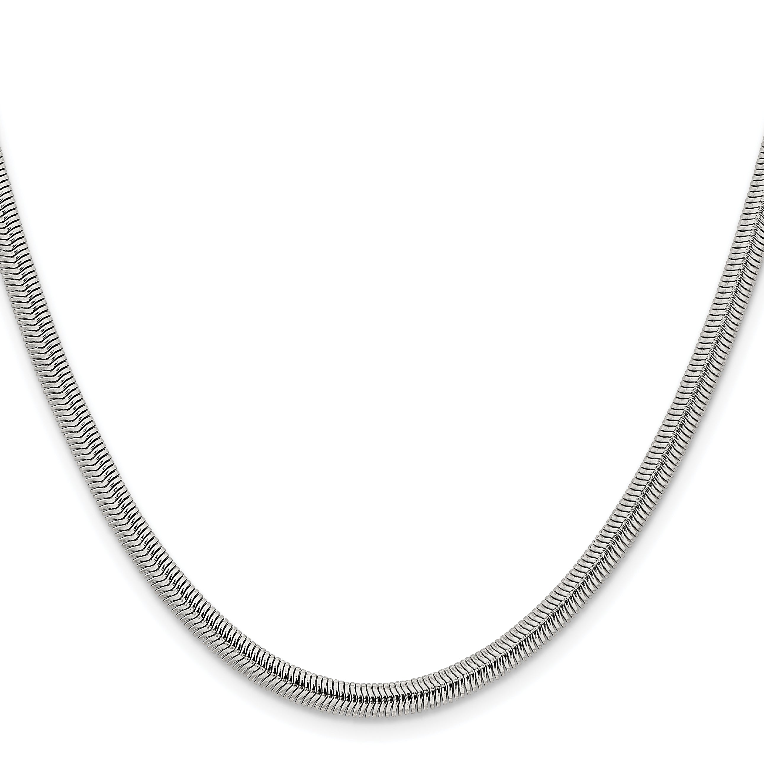 Stainless Steel Chisel Polished 4.2mm 30 Inch Flat Snake Chain Necklace