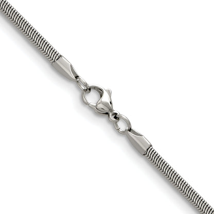 Stainless Steel Chisel Polished 4.2mm 30 Inch Flat Snake Chain Necklace