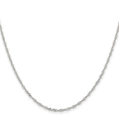 Stainless Steel Chisel Polished 2mm 20 Inch Singapore Chain Necklace