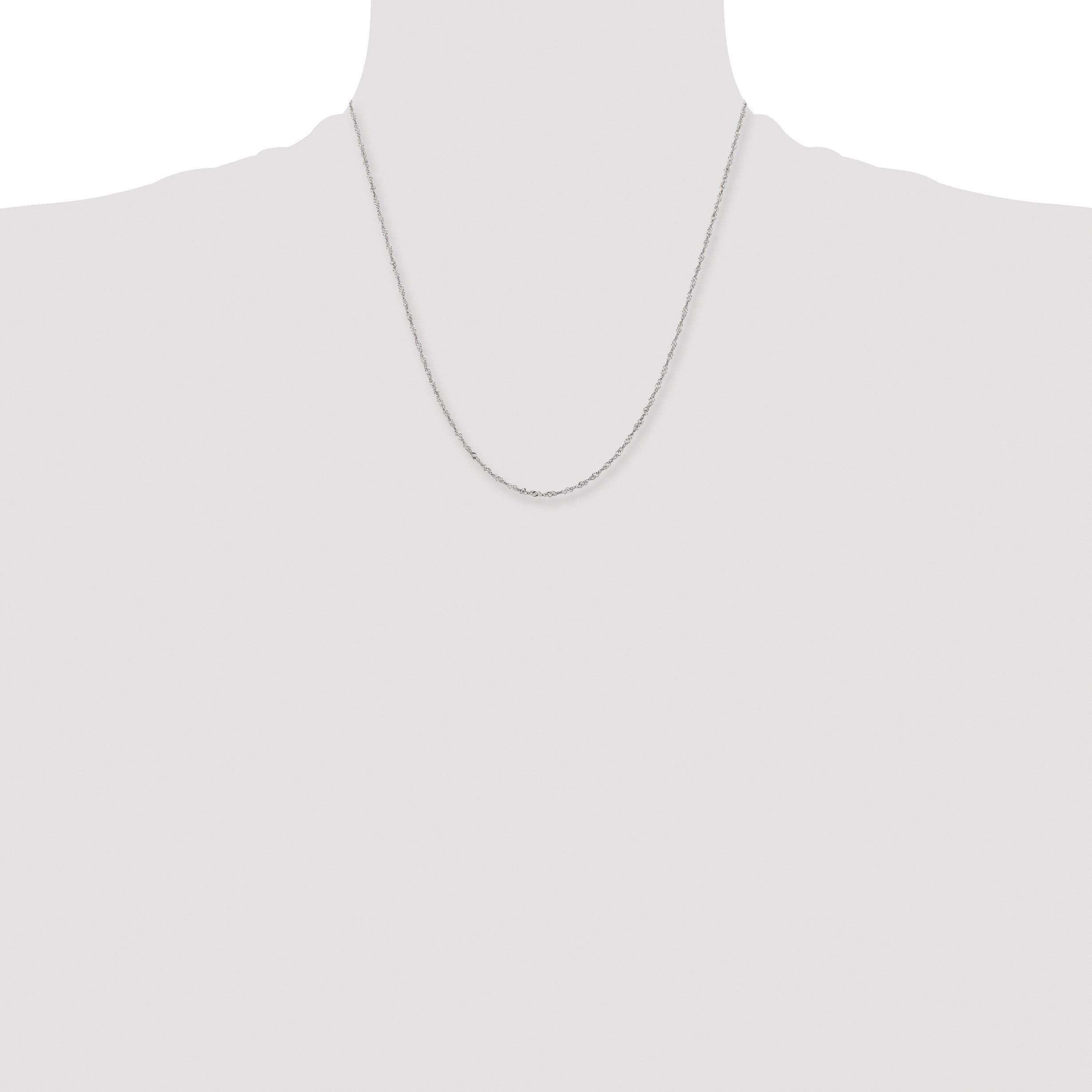 Stainless Steel Chisel Polished 2mm 20 Inch Singapore Chain Necklace