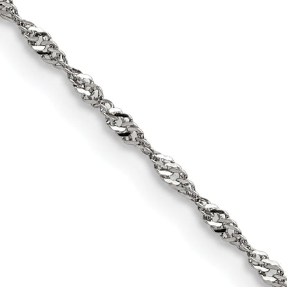 Stainless Steel Chisel Polished 2mm 20 Inch Singapore Chain Necklace