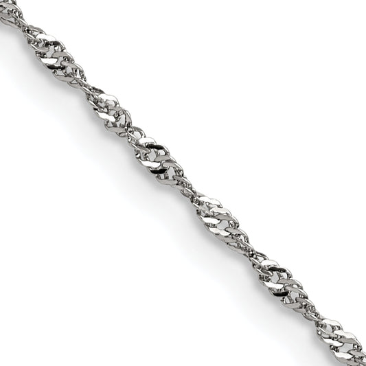 Stainless Steel Chisel Polished 2mm 20 Inch Singapore Chain Necklace