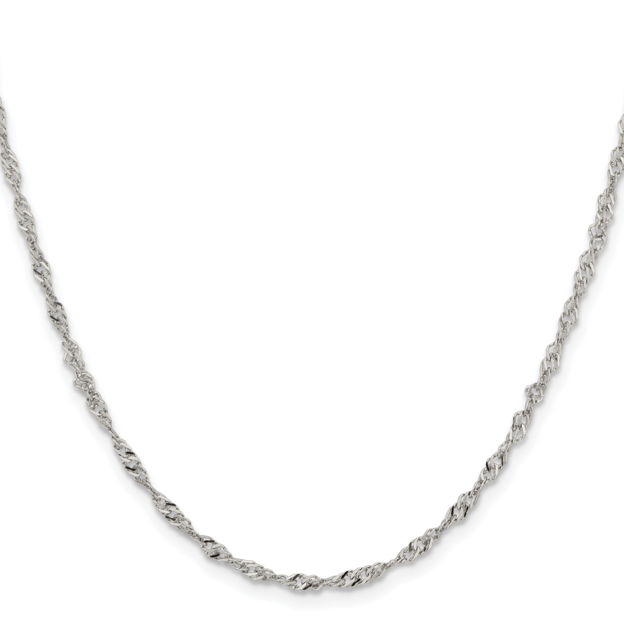 Stainless Steel Chisel Polished 2.5mm 20 Inch Singapore Chain Necklace