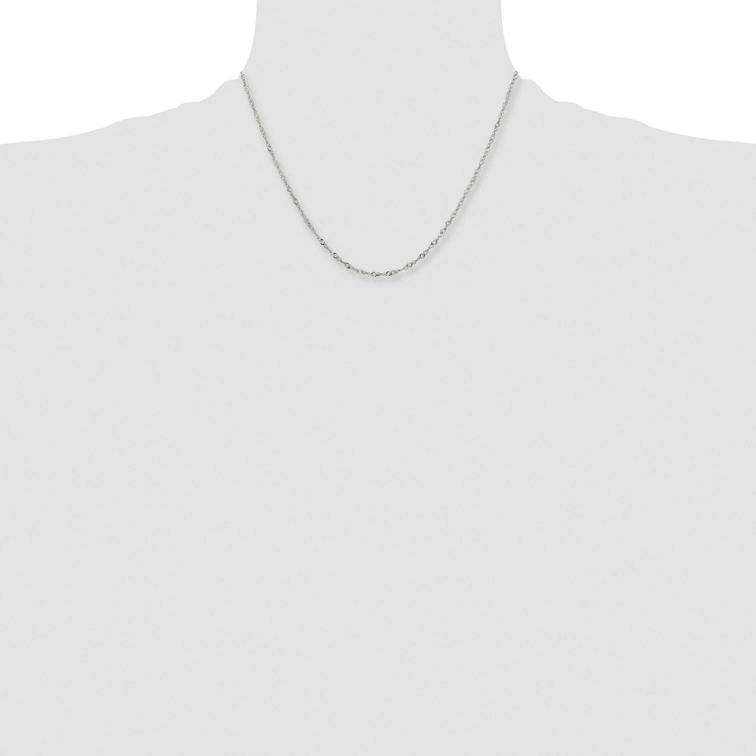 Stainless Steel Chisel Polished 2.5mm 18 Inch Singapore Chain Necklace