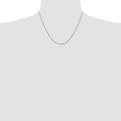 Stainless Steel Chisel Polished 2.5mm 18 Inch Singapore Chain Necklace