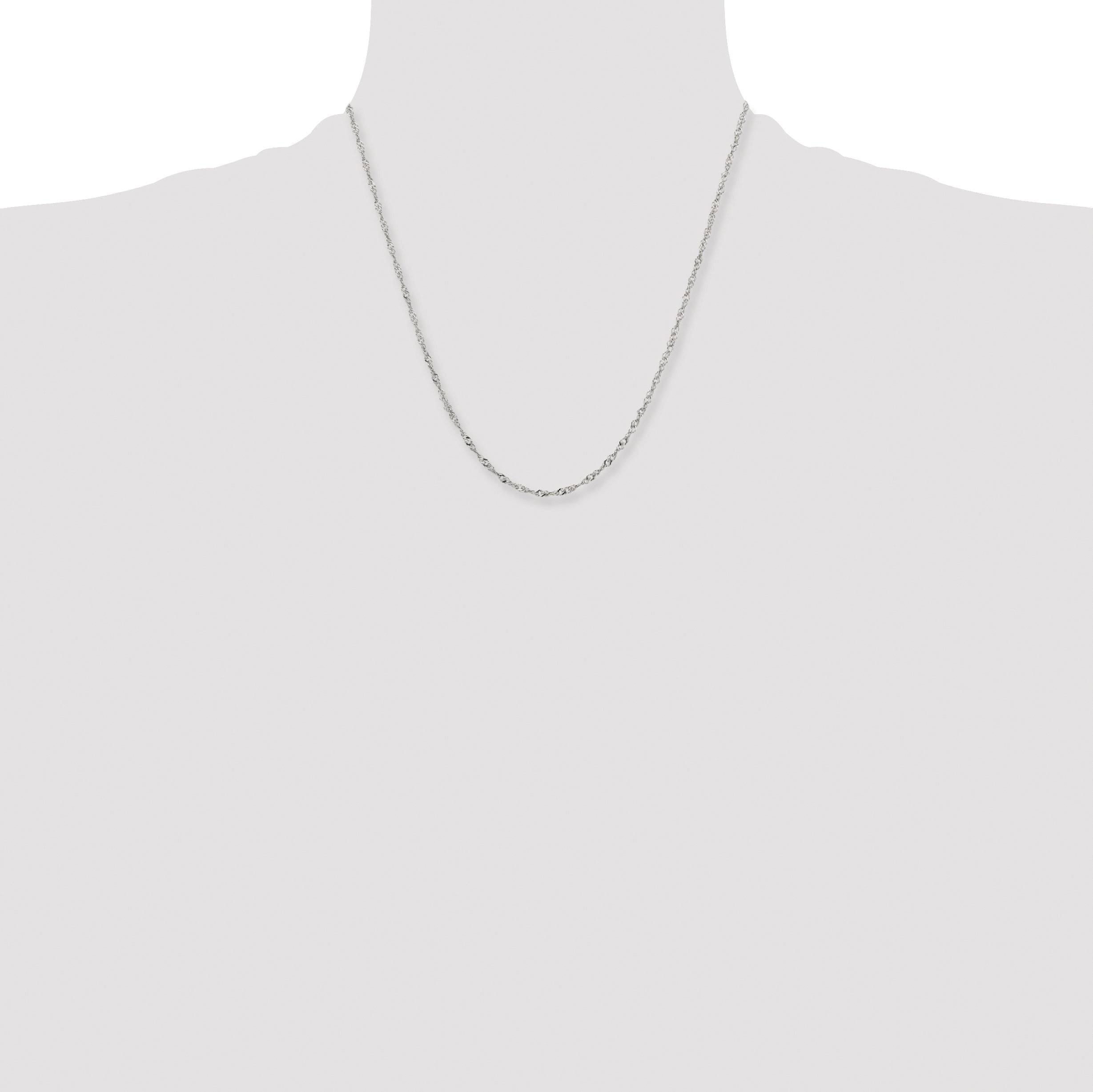 Stainless Steel Chisel Polished 2.5mm 20 Inch Singapore Chain Necklace