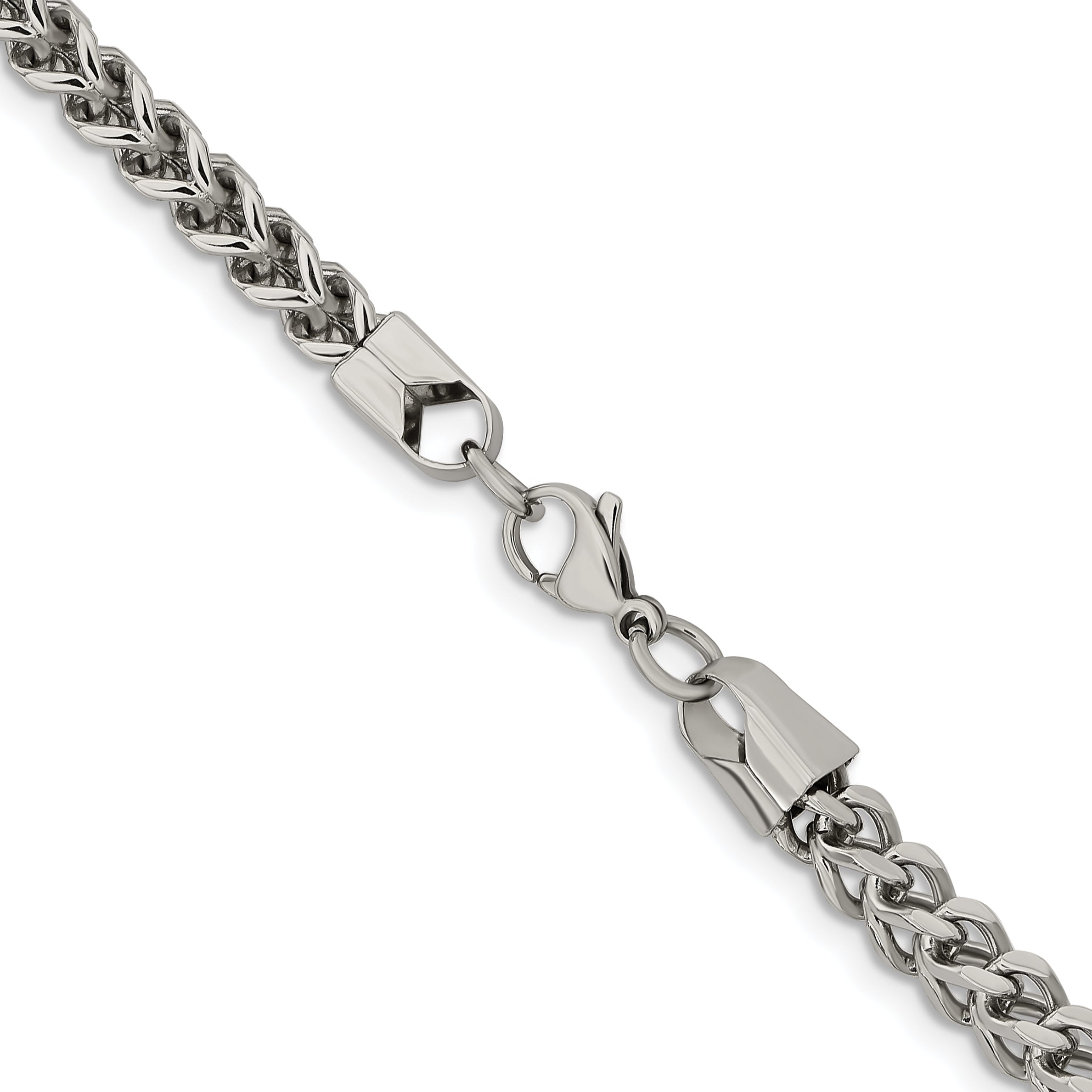 Stainless Steel Chisel Polished 5.5mm 24 Inch Franco Chain Necklace