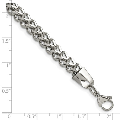 Stainless Steel Chisel Polished 5.5mm 8.5 Inch Franco Chain Bracelet