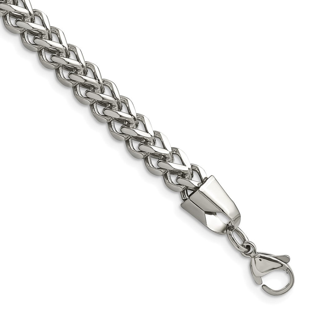Stainless Steel Chisel Polished 5.5mm 8.5 Inch Franco Chain Bracelet
