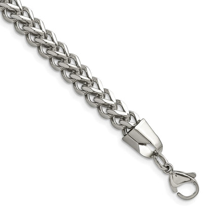 Stainless Steel Chisel Polished 5.5mm 8.5 Inch Franco Chain Bracelet