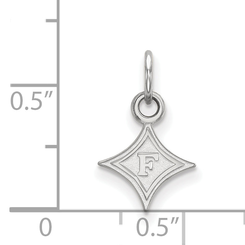 Sterling Silver Rhodium Plated Logoart Furman University Extra Small Pendant