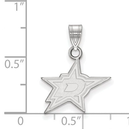 Sterling Silver Rhodium Plated Nhl Logoart Dallas Stars Small Pendant