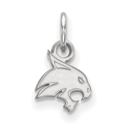 14K White Gold Logoart Texas State University Bobcat Extra Small Pendant