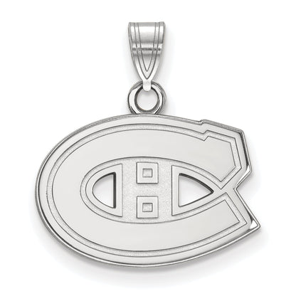 Sterling Silver Rhodium Plated Nhl Logoart Montreal Canadiens Small Pendant