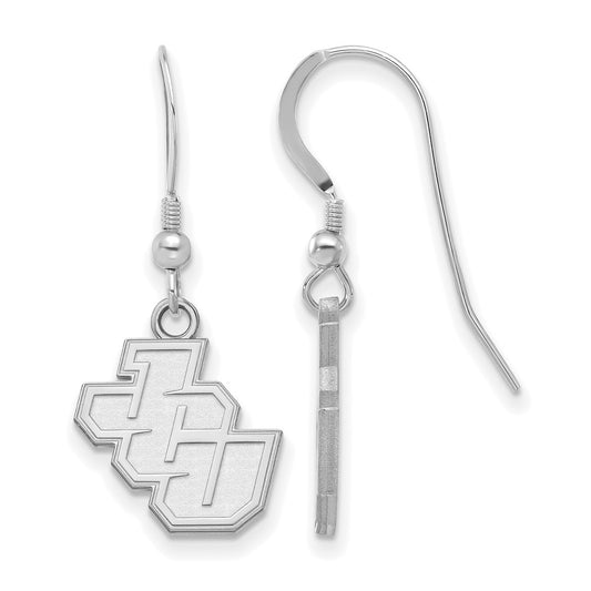 Sterling Silver Rhodium Plated Logoart John Carroll University Small Dangle Wire Earrings