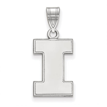 14K White Gold Logoart University Of Illinois Letter I Medium Pendant