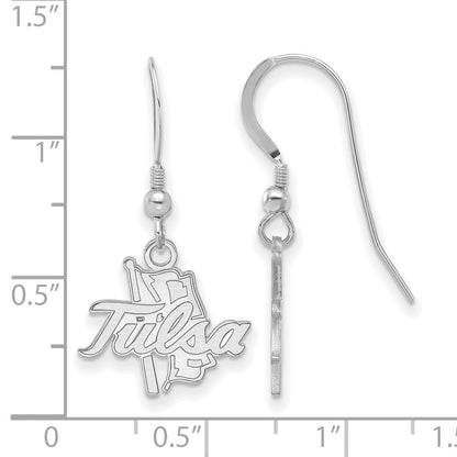 Sterling Silver Rhodium Plated Logoart University Of Tulsa Small Dangle Wire Earrings