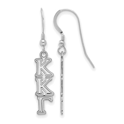 Sterling Silver Rhodium Plated Logoart Kappa Gamma Sorority Greek Letters Small Dangle Earrings