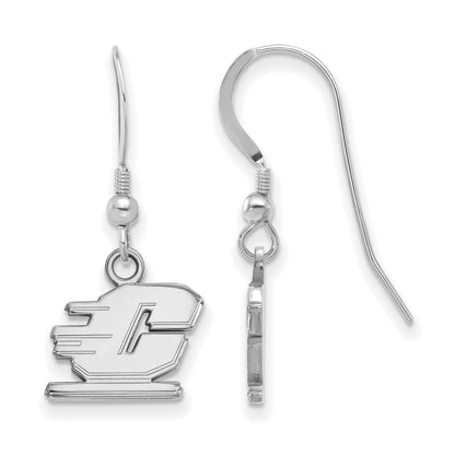 Sterling Silver Rhodium Plated Logoart Central Michigan University Letter C Extra Small Dangle Wire Earrings