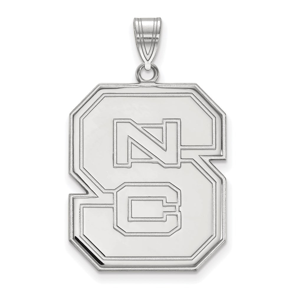 10K White Gold Logoart North Carolina State University N C S Extra Large Pendant