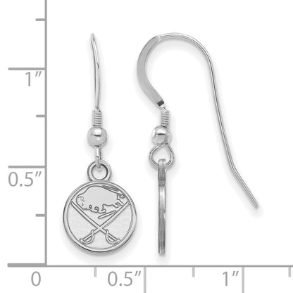 Sterling Silver Rhodium Plated Nhl Logoart Buffalo Sabres Extra Small Dangle Earrings