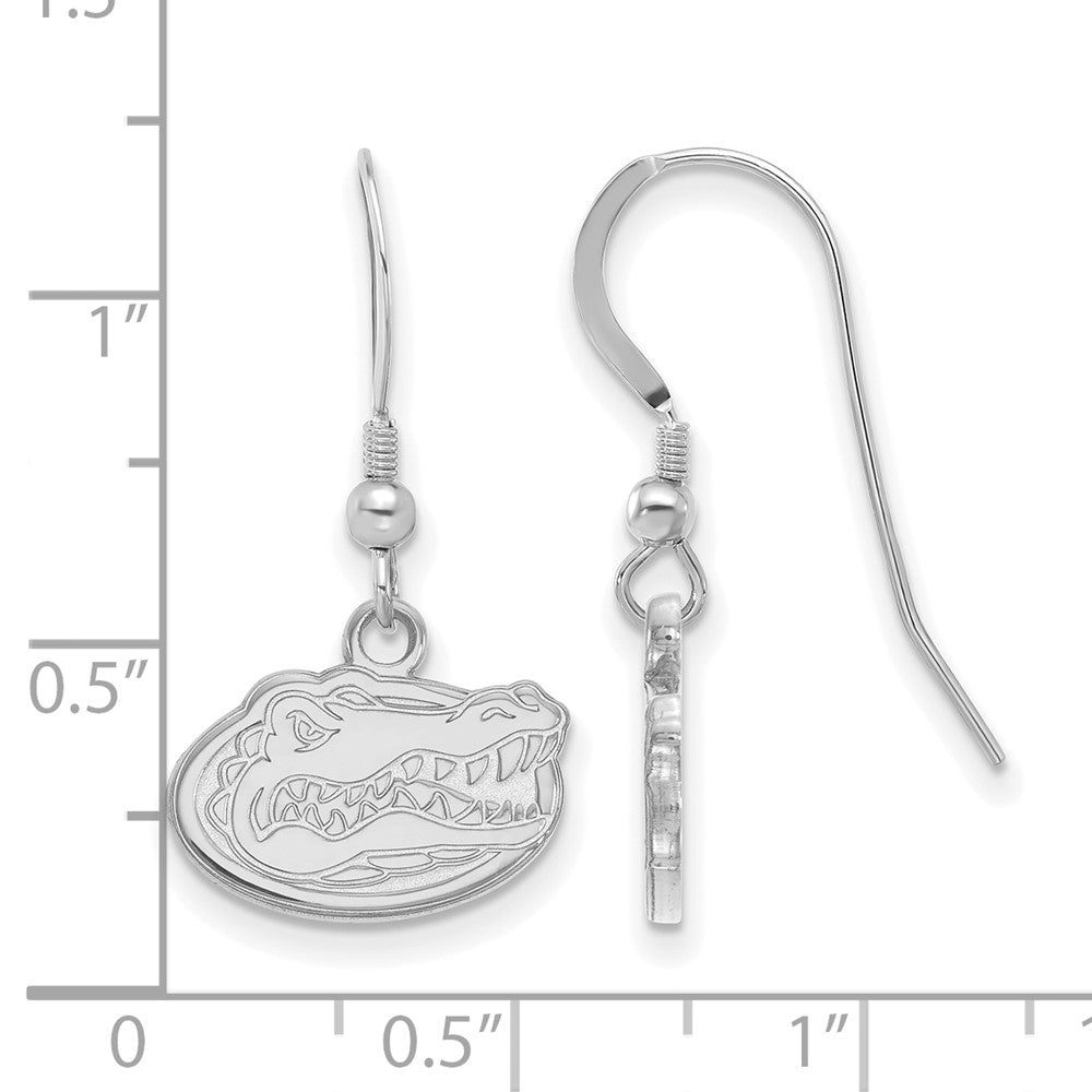 Sterling Silver Rhodium Plated Logoart University Of Florida Gator Extra Small Dangle Wire Earrings