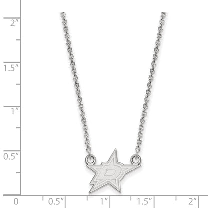 10K White Gold Nhl Logoart Dallas Stars Small Pendant 18 Inch Necklace