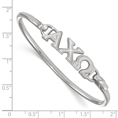 Sterling Silver Logoart Alpha Chi Omega Large Hook And Clasp Bangle