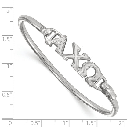Sterling Silver Logoart Alpha Chi Omega Large Hook And Clasp Bangle