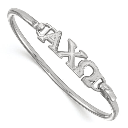 Sterling Silver Logoart Alpha Chi Omega Large Hook And Clasp Bangle