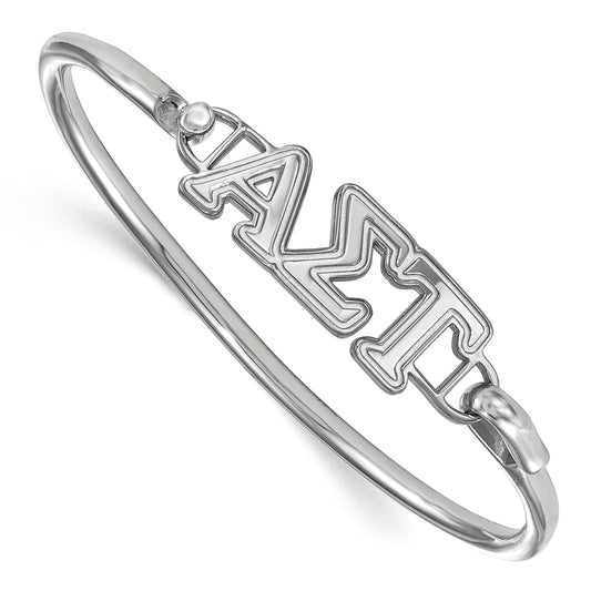 Sterling Silver Logoart Alpha Sigma Tau Small Hook And Clasp Bangle