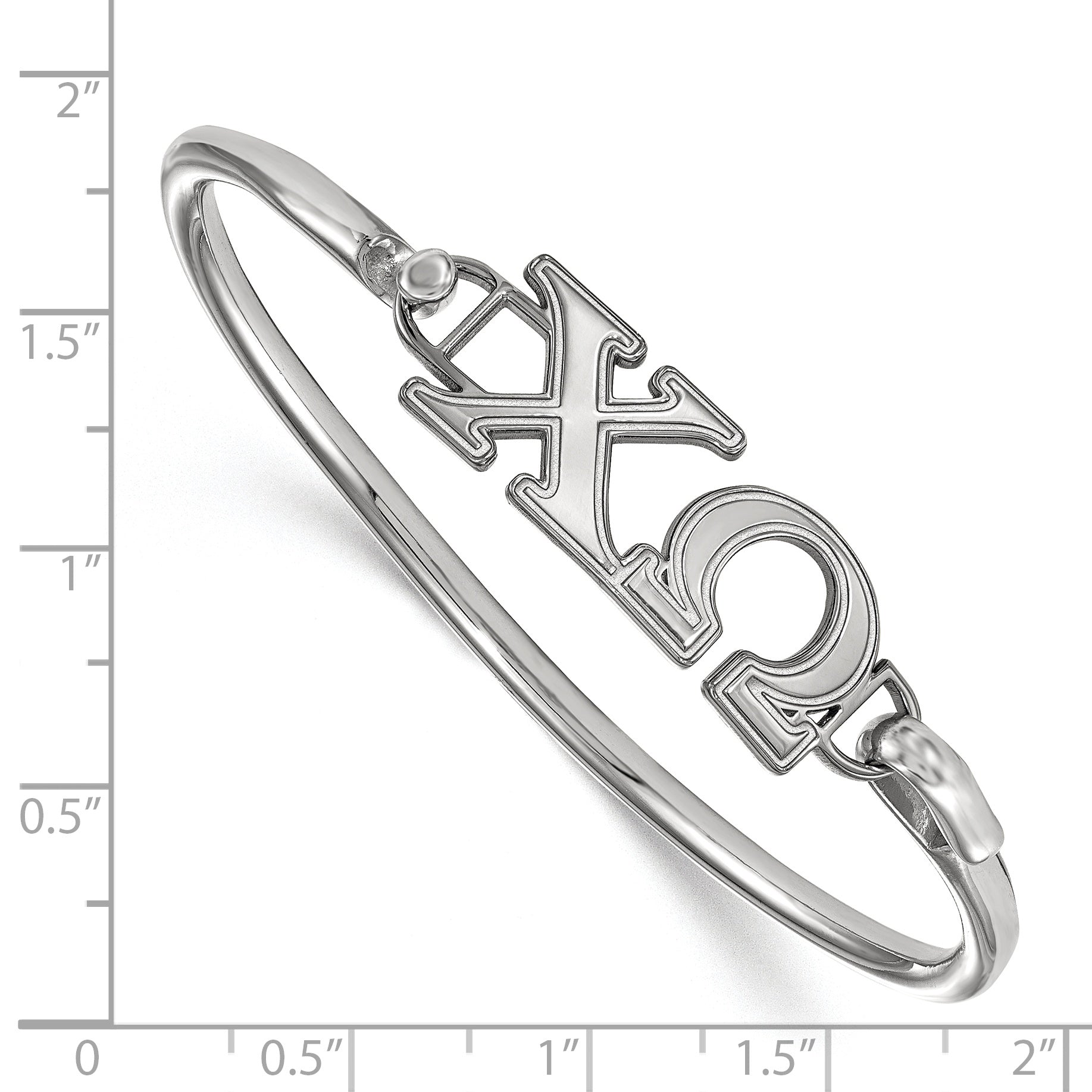 Sterling Silver Logoart Chi Omega Hook And Clasp Bangle