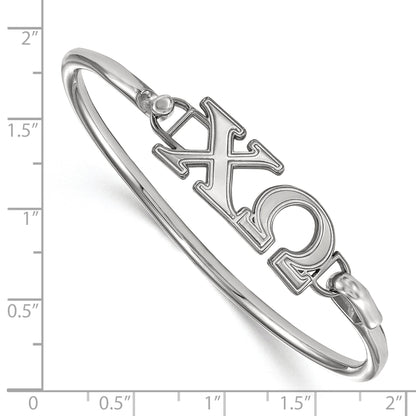 Sterling Silver Logoart Chi Omega Hook And Clasp Bangle