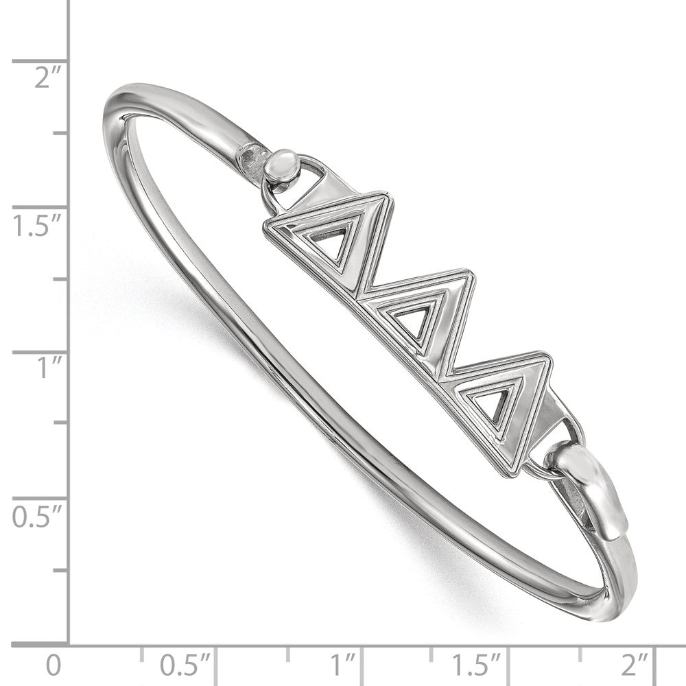 Sterling Silver S. Rh P Logoart Delta Small Hook And Clasp Bangle