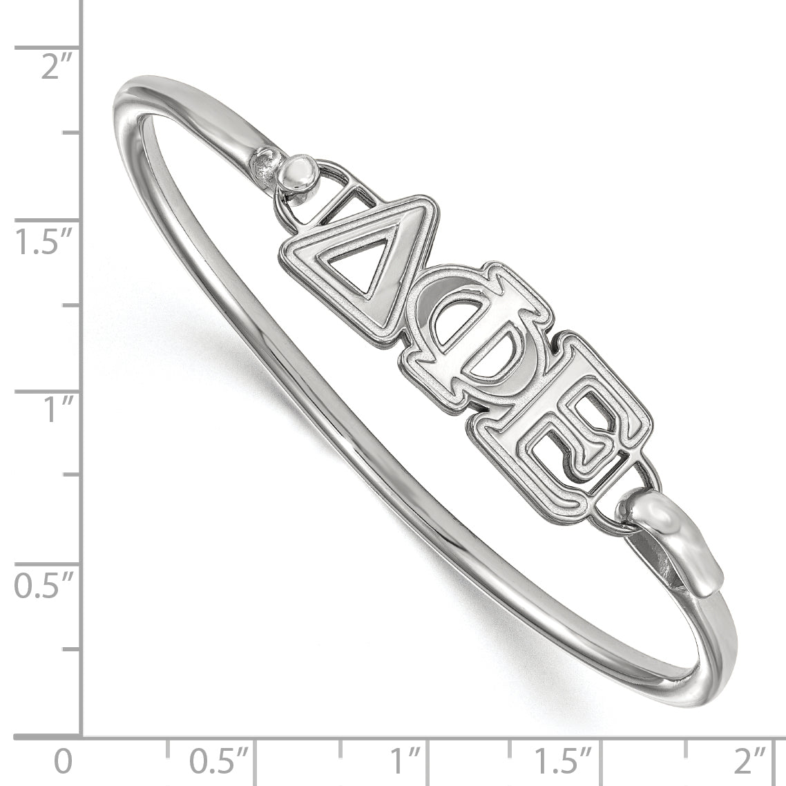 Sterling Silver Logoart Delta Phi Epsilon Large Hook And Clasp Bangle