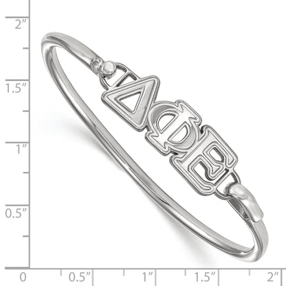 Sterling Silver Logoart Delta Phi Epsilon Large Hook And Clasp Bangle
