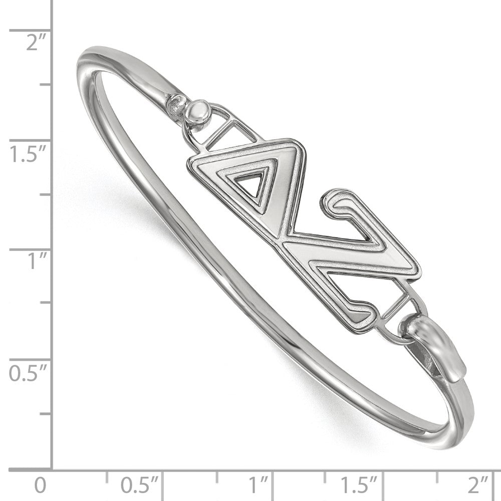 Sterling Silver Logoart Delta Zeta Small Hook And Clasp Bangle