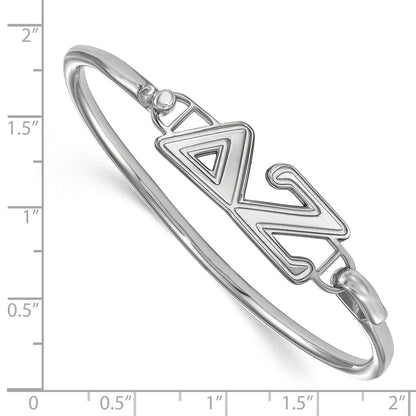 Sterling Silver Logoart Delta Zeta Small Hook And Clasp Bangle
