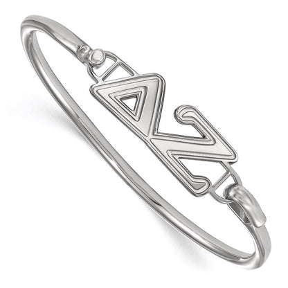 Sterling Silver Logoart Delta Zeta Small Hook And Clasp Bangle