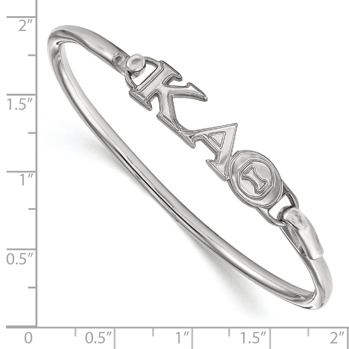 Sterling Silver Logoart Kappa Alpha Theta Small Hook And Clasp Bangle