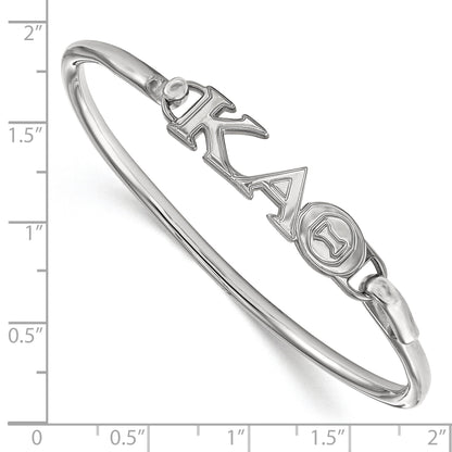 Sterling Silver Logoart Kappa Alpha Theta Small Hook And Clasp Bangle