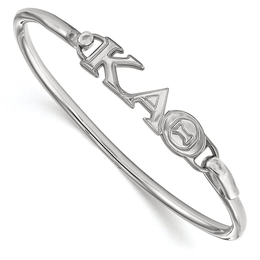 Sterling Silver Logoart Kappa Alpha Theta Small Hook And Clasp Bangle