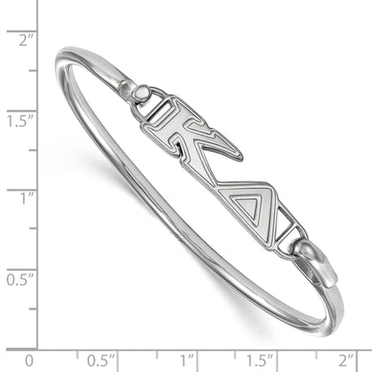 Sterling Silver Rh Plated Logoart Kappa Delta Small Hook And Clasp Bangle