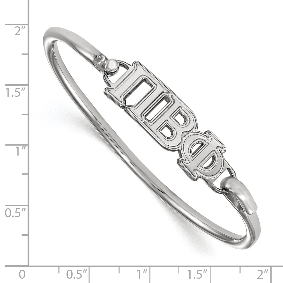 Sterling Silver Logoart Pi Beta Phi Small Hook And Clasp Bangle