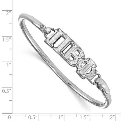 Sterling Silver Logoart Pi Beta Phi Small Hook And Clasp Bangle