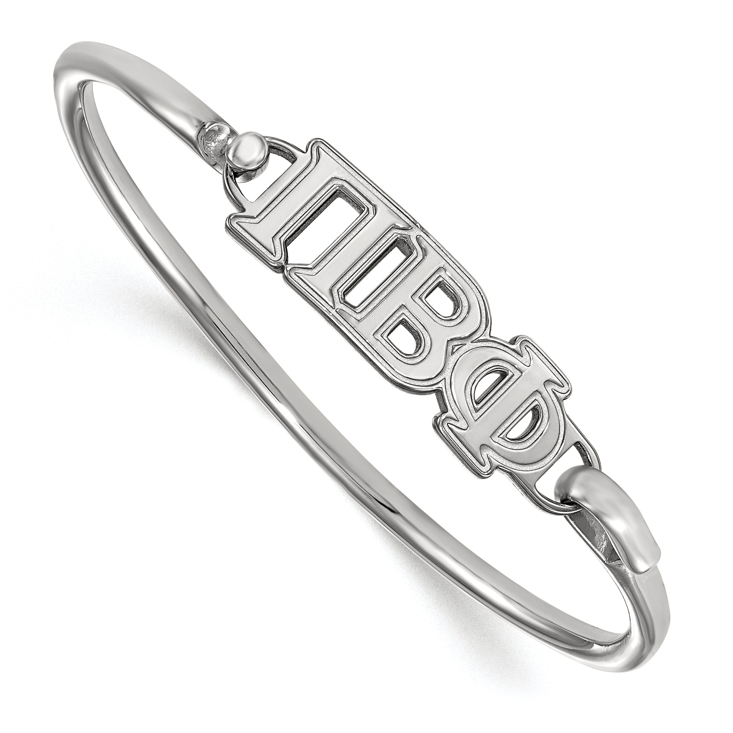 Sterling Silver Logoart Pi Beta Phi Small Hook And Clasp Bangle