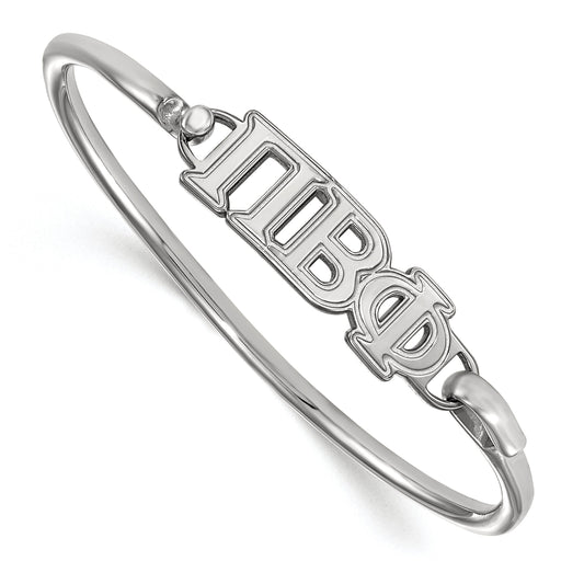 Sterling Silver Logoart Pi Beta Phi Small Hook And Clasp Bangle