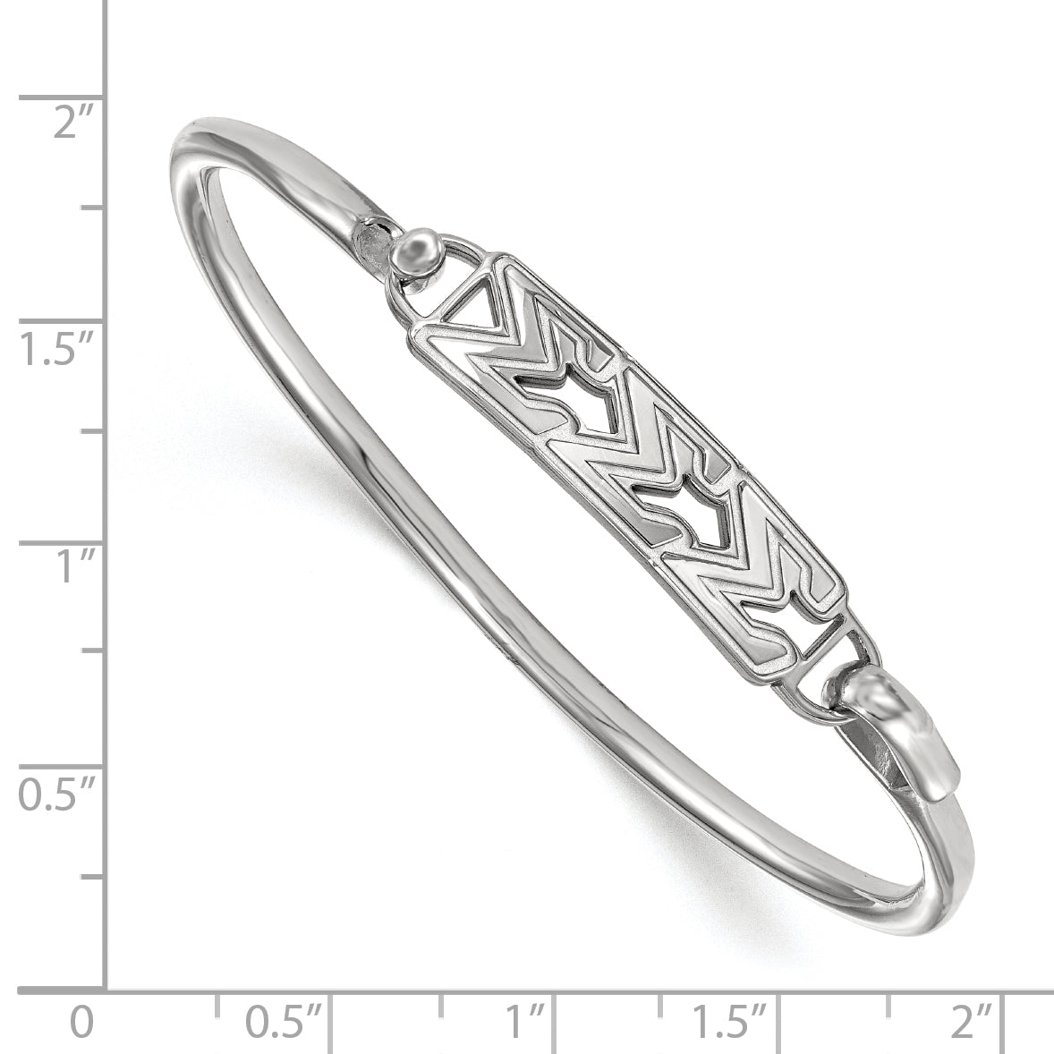 Sterling Silver S. Rh P Logoart Sigma Small Hook And Clasp Bangle