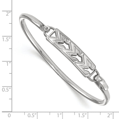 Sterling Silver S. Rh P Logoart Sigma Small Hook And Clasp Bangle